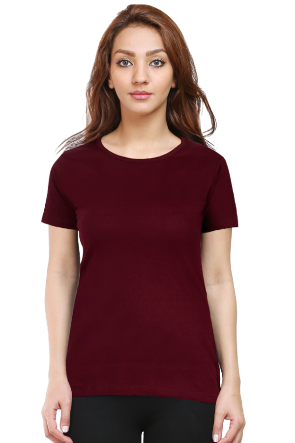 Solid Classic Crew Cotton T-Shirt for Women | Soft, Stylish & Eco-Friendly | Plain