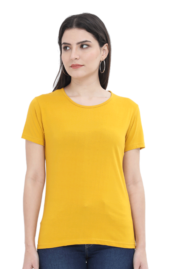 Solid Classic Crew Cotton T-Shirt for Women | Soft, Stylish & Eco-Friendly | Plain